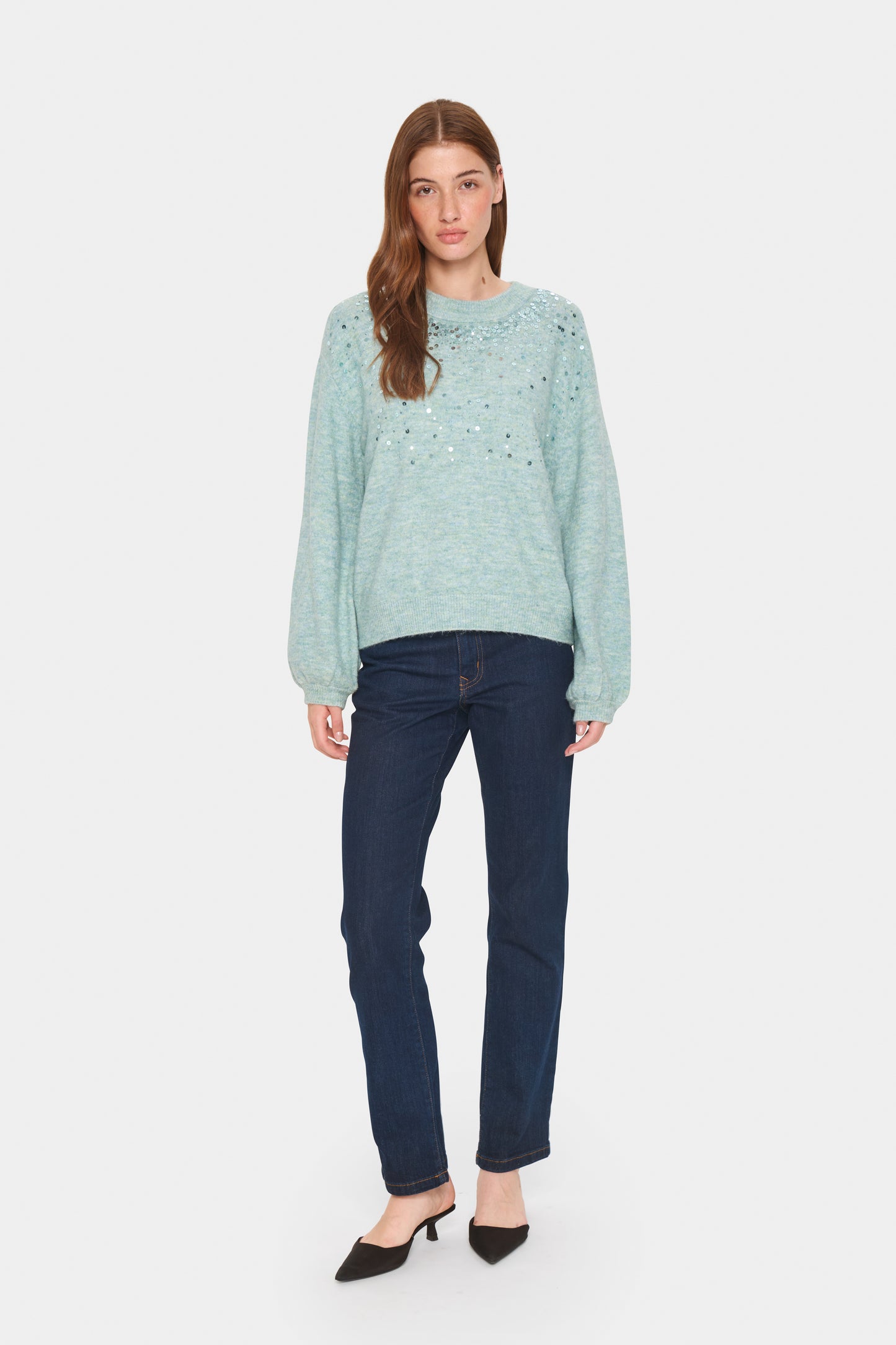 Saint Tropez Barbel Pullover | Blue Surf Melange