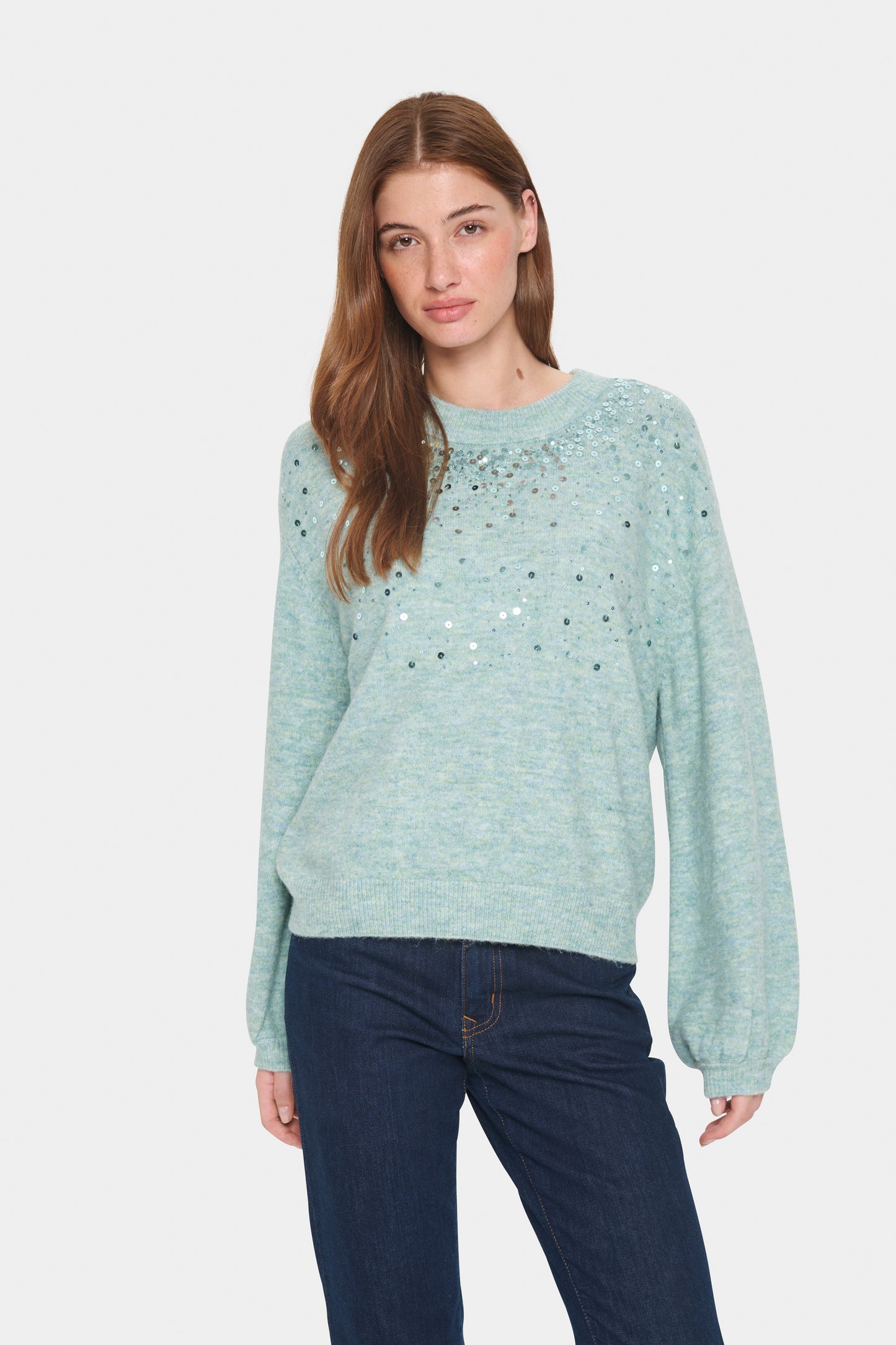 Saint Tropez Barbel Pullover | Blue Surf Melange