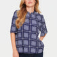 Saint Tropez Desiree Blouse | Patriot Blue Flower Check