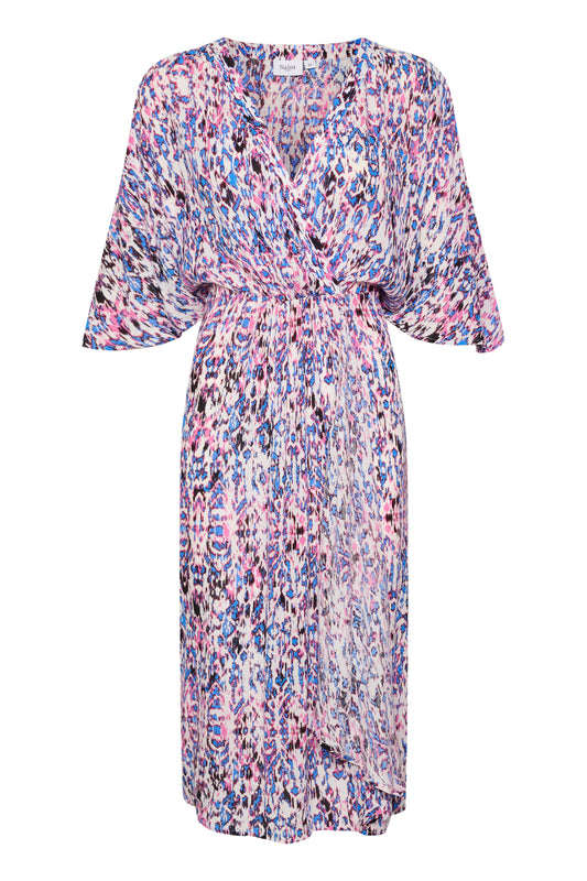 Saint Tropez Everley Wrap Dress in Pink Icat Print