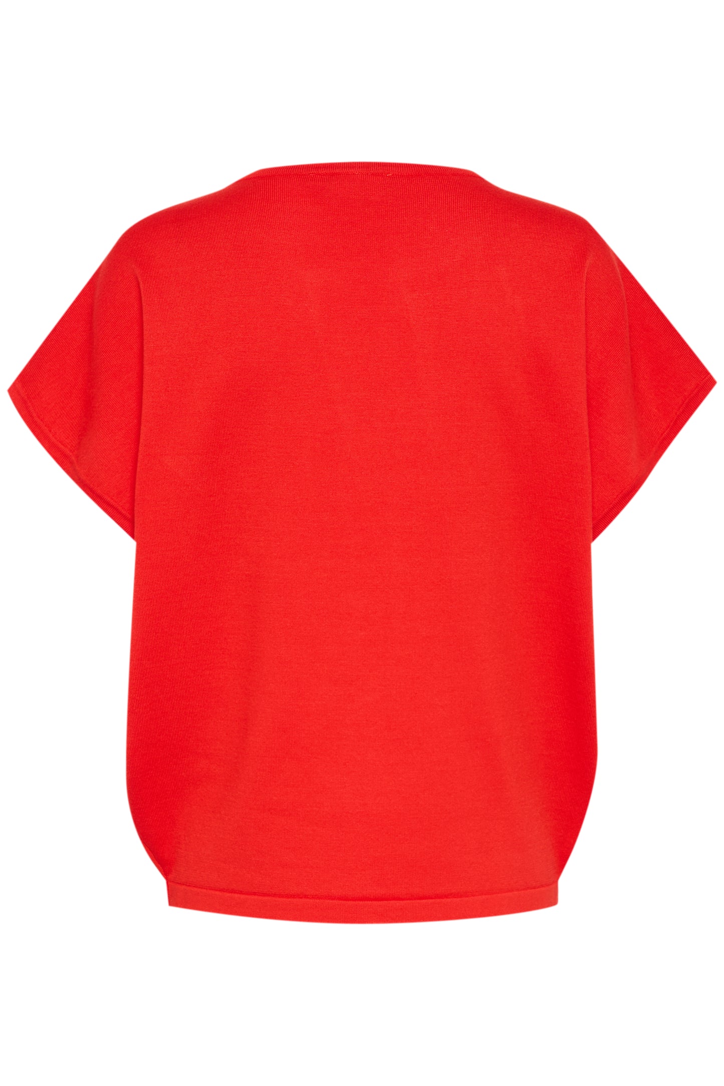 Saint Tropez Mila Round Neck Short Sleeved Pullover | Flame Scarlet