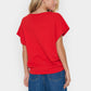 Saint Tropez Mila Round Neck Short Sleeved Pullover | Flame Scarlet