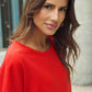 Saint Tropez Mila Round Neck Short Sleeved Pullover | Flame Scarlet