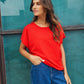 Saint Tropez Mila Round Neck Short Sleeved Pullover | Flame Scarlet