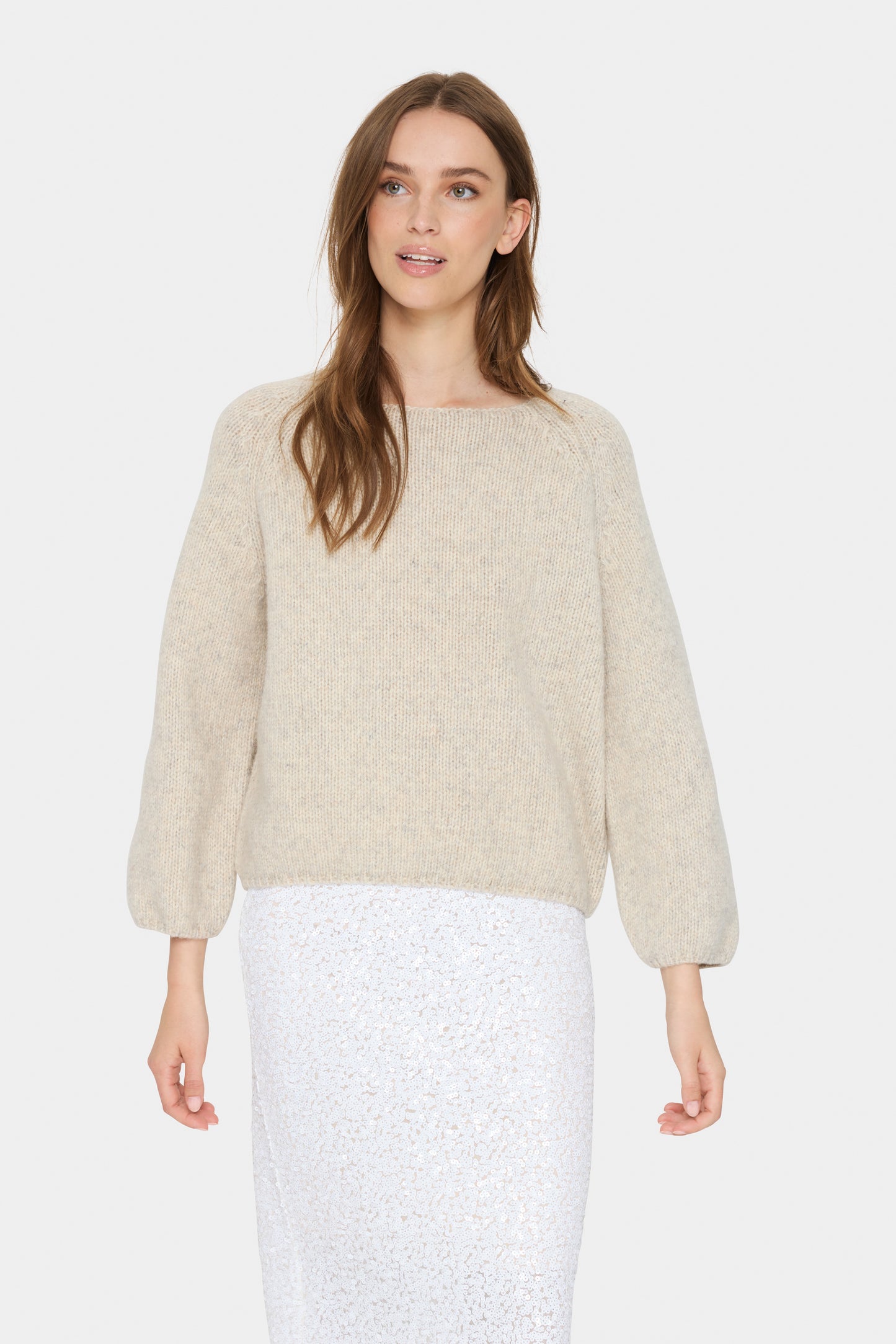 Saint Tropez Gaine Wool Pullover | Grey Morn Melange