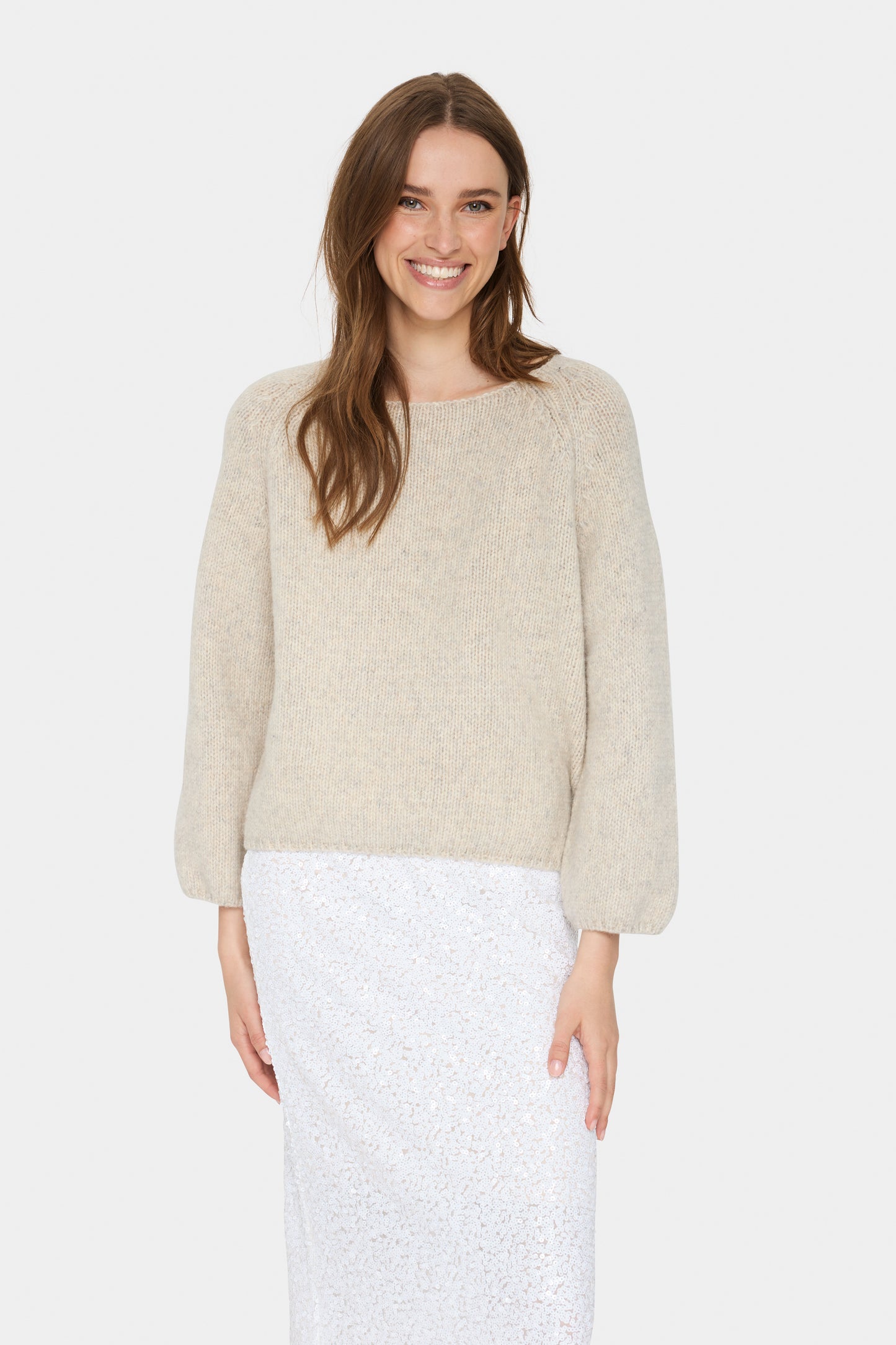 Saint Tropez Gaine Wool Pullover | Grey Morn Melange