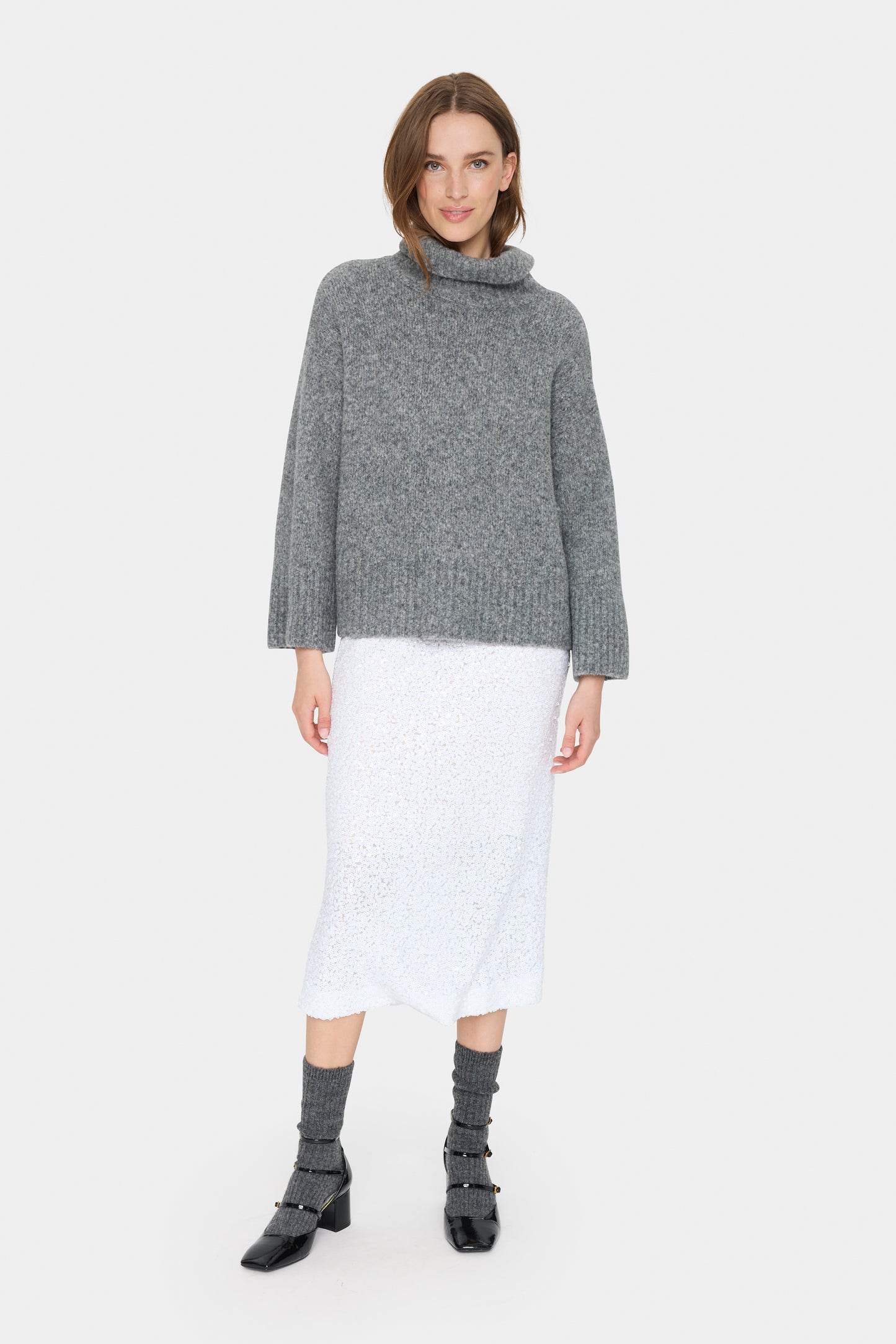 Saint Tropez Gilda Pullover | Mist Grey Melange