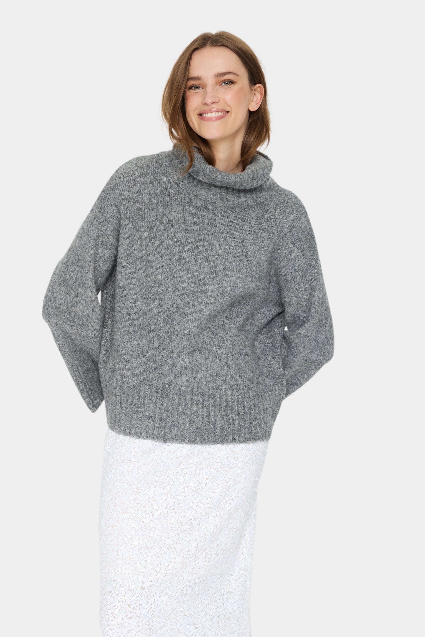 Saint Tropez Gilda Pullover | Mist Grey Melange