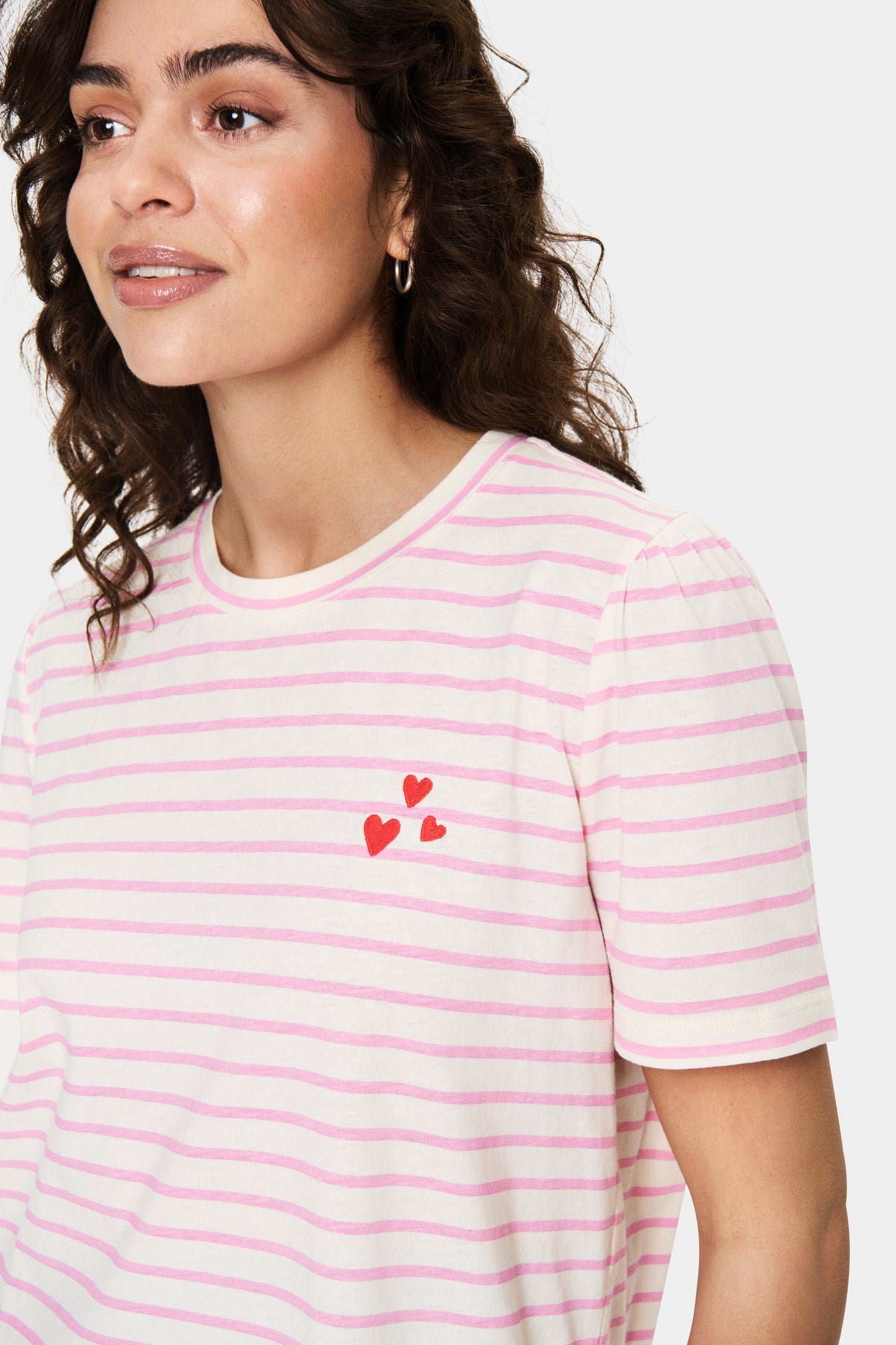 Saint Tropez Jucia T-Shirt | Bonbon White Stripe