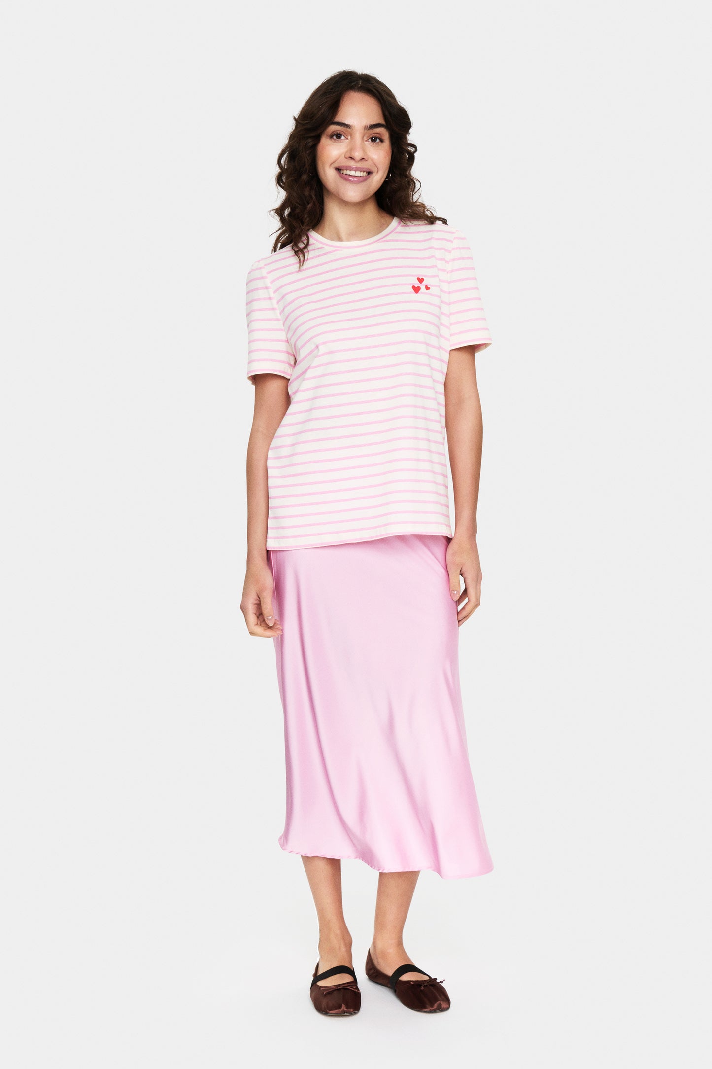 Saint Tropez Jucia T-Shirt | Bonbon White Stripe