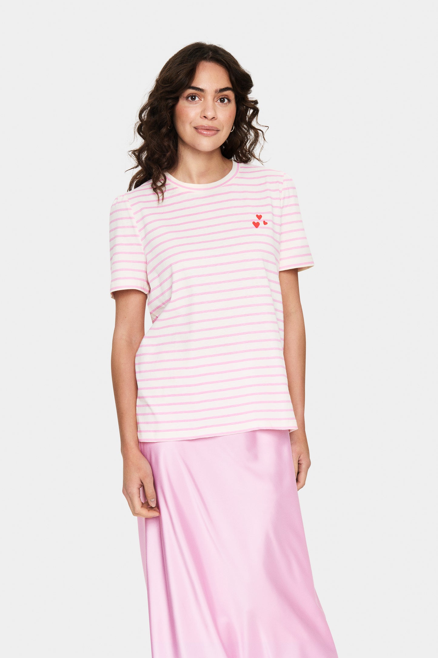 Saint Tropez Jucia T-Shirt | Bonbon White Stripe