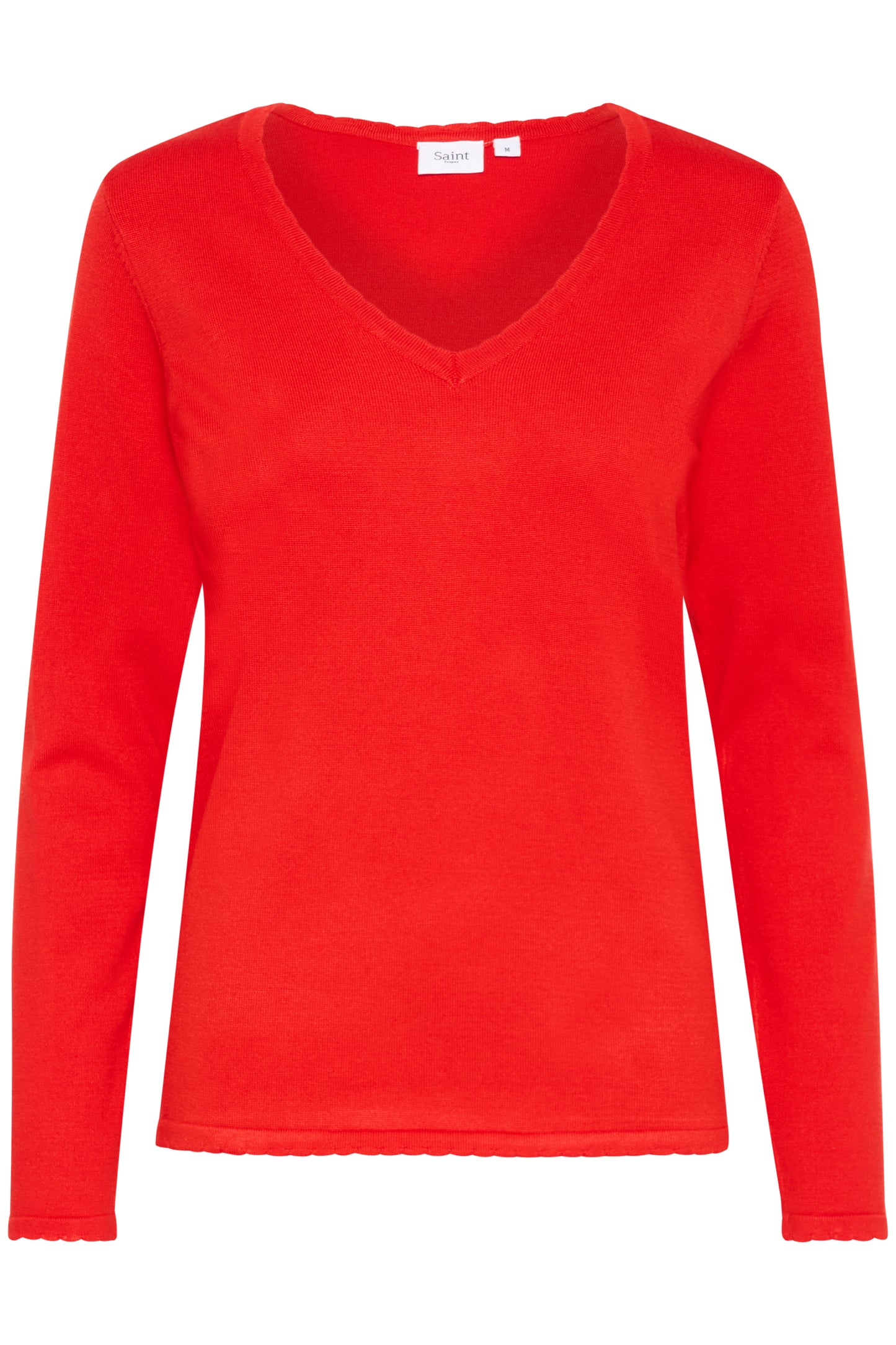 Saint Tropez MilaSZ Long Sleeve V-Neck Pullover | Flame Scarlet