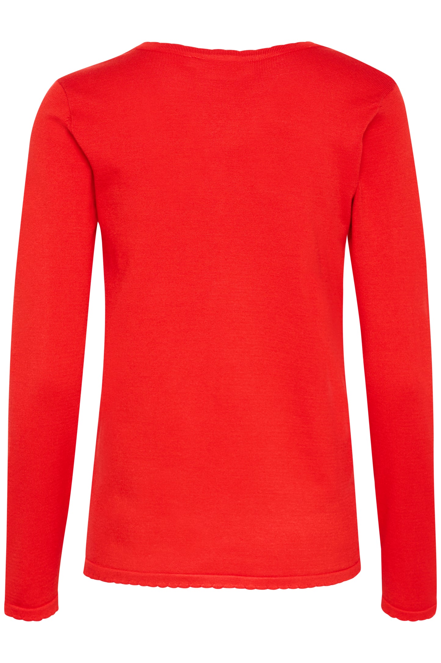 Saint Tropez Mila Long Sleeve V-Neck Pullover | Flame Scarlet