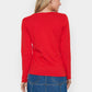 Saint Tropez Mila Long Sleeve V-Neck Pullover | Flame Scarlet