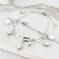 Envy Adjustable Silver Sunburst Charm Bracelet