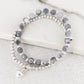 Envy Double Layer Silver and Blue Bead Bracelet with a Ball Charm
