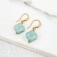 Envy Gold and Blue Fleur Dropper Earrings