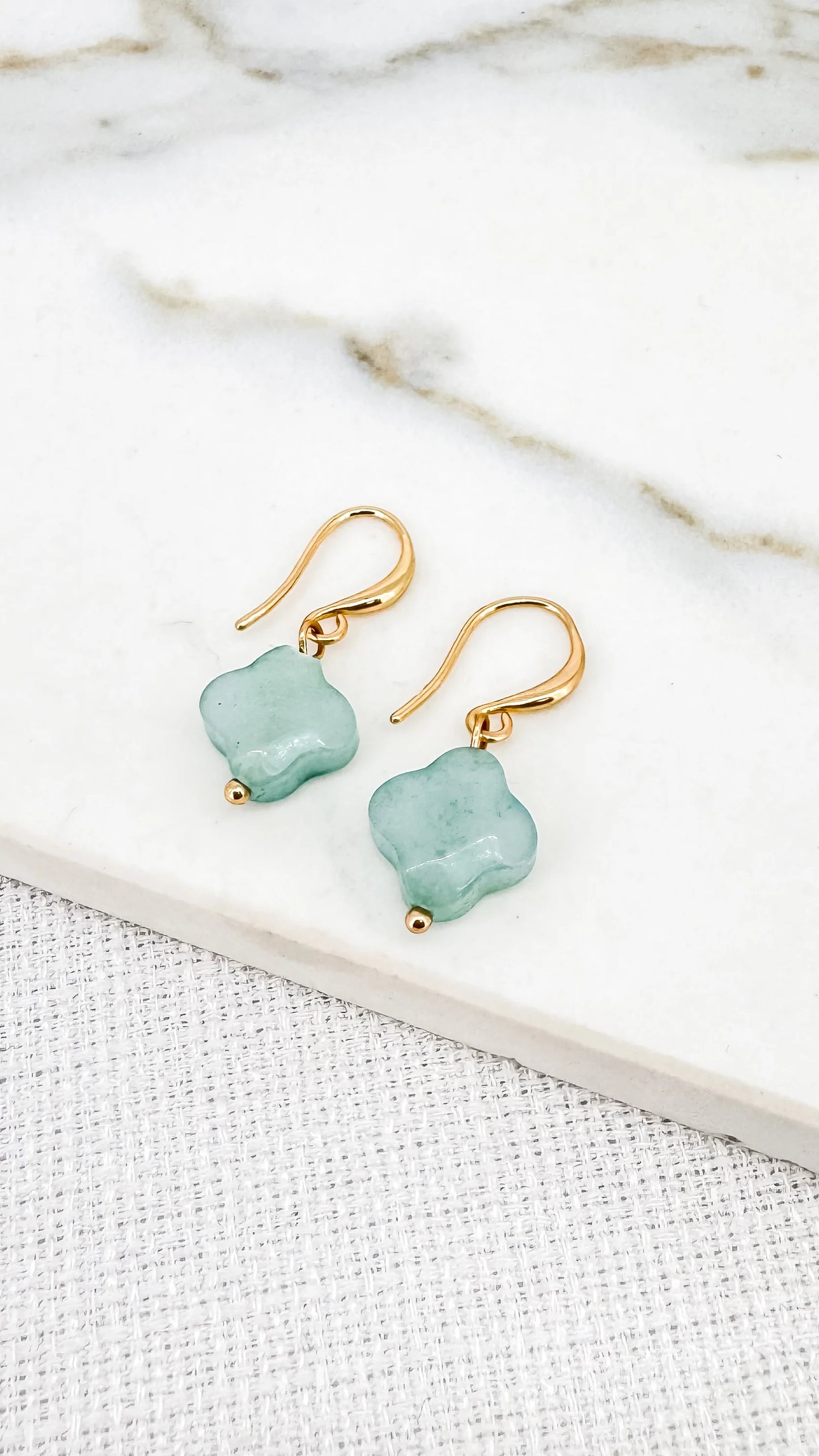 Envy Gold and Blue Fleur Dropper Earrings