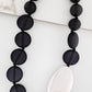 Envy Necklace with Black Acrylic Circles and Large Silver Link