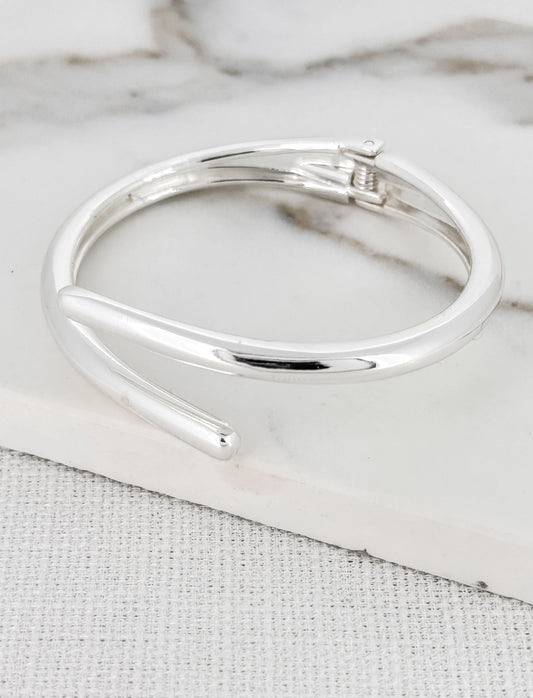 Envy Silver Hinged Bangle