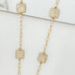 Envy Long Gold Chain Necklace with Diamante Squares Detail