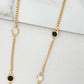 Envy Long Gold Flat Chain with Black and White Round Details