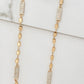 Envy Long Gold Nugget Chain Necklace with Diamante Bar Pendants