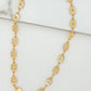 Envy Short Gold Necklace with Small Square Detail Links