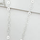 Envy Long Silver Necklace with Small Square Detail Links