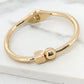 Envy Gold Hinged Bangle with a Ball and Square Design