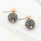 Envy Gold Dropper Earring with a Black Crystal Ball Pendant