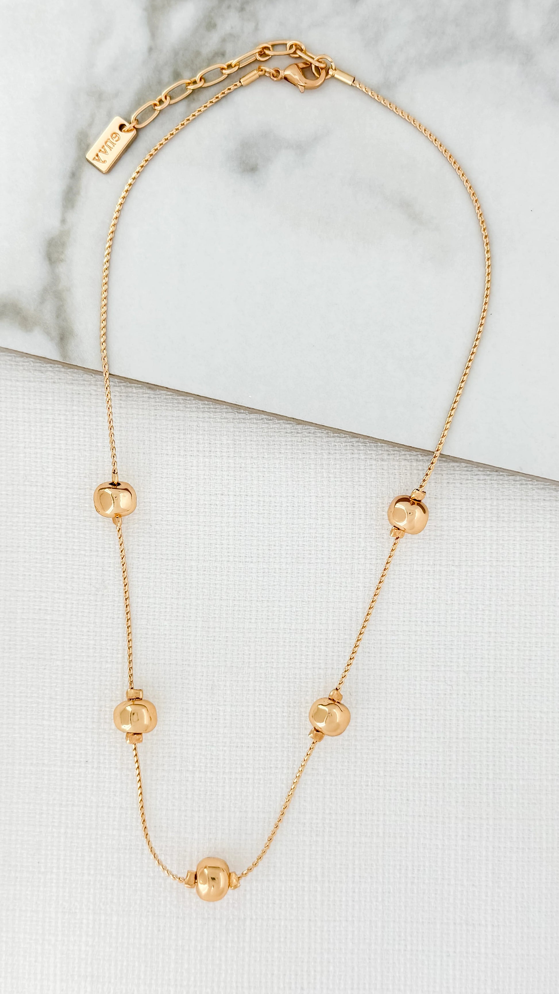 Envy Short Gold Ball Detail Necklace