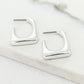 Envy Silver Square Design Hoop Earring