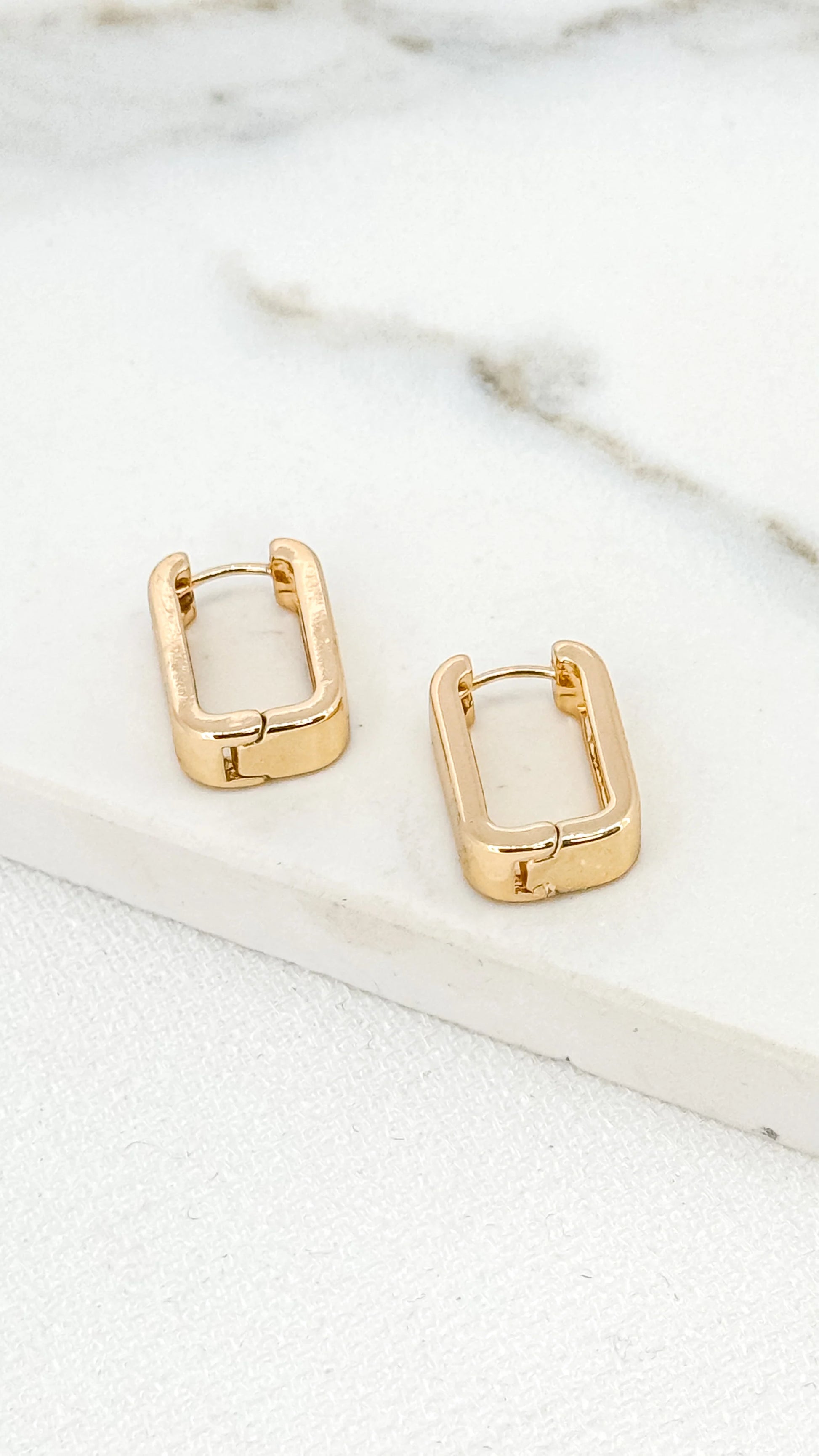 Envy Gold Thick Oblong Hoop Earring