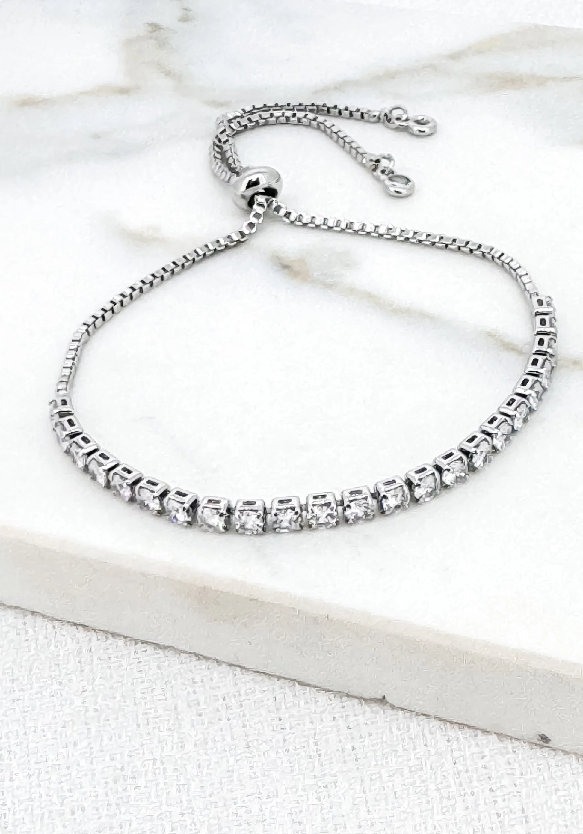 Envy Adjustable Silver Slider Bracelet