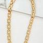 Envy Short Gold Square Link T-bar Necklace