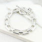 Envy Silver Square Link T-bar Bracelet