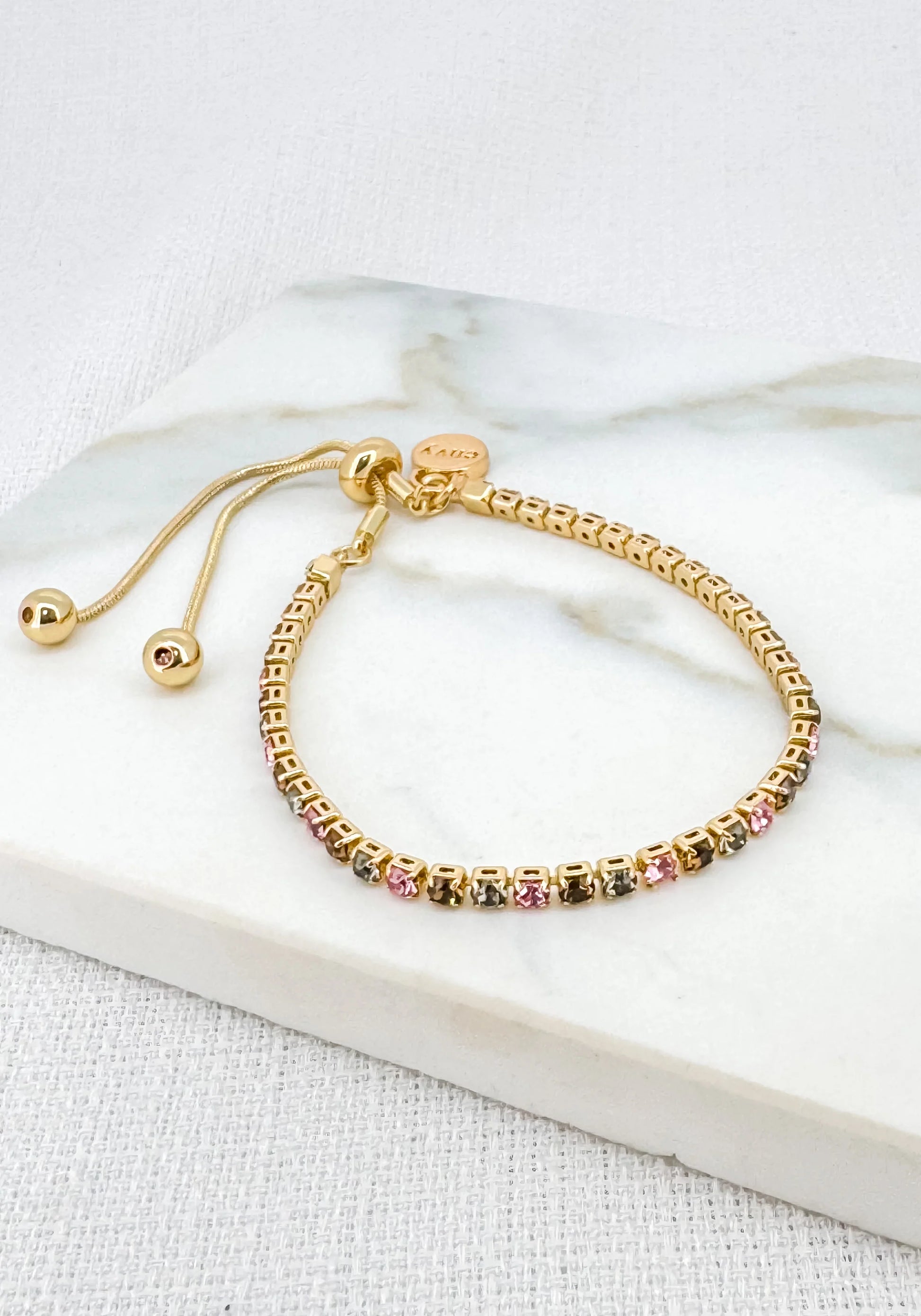 Envy Gold Multicolour Crystal Adjustable Bracelet