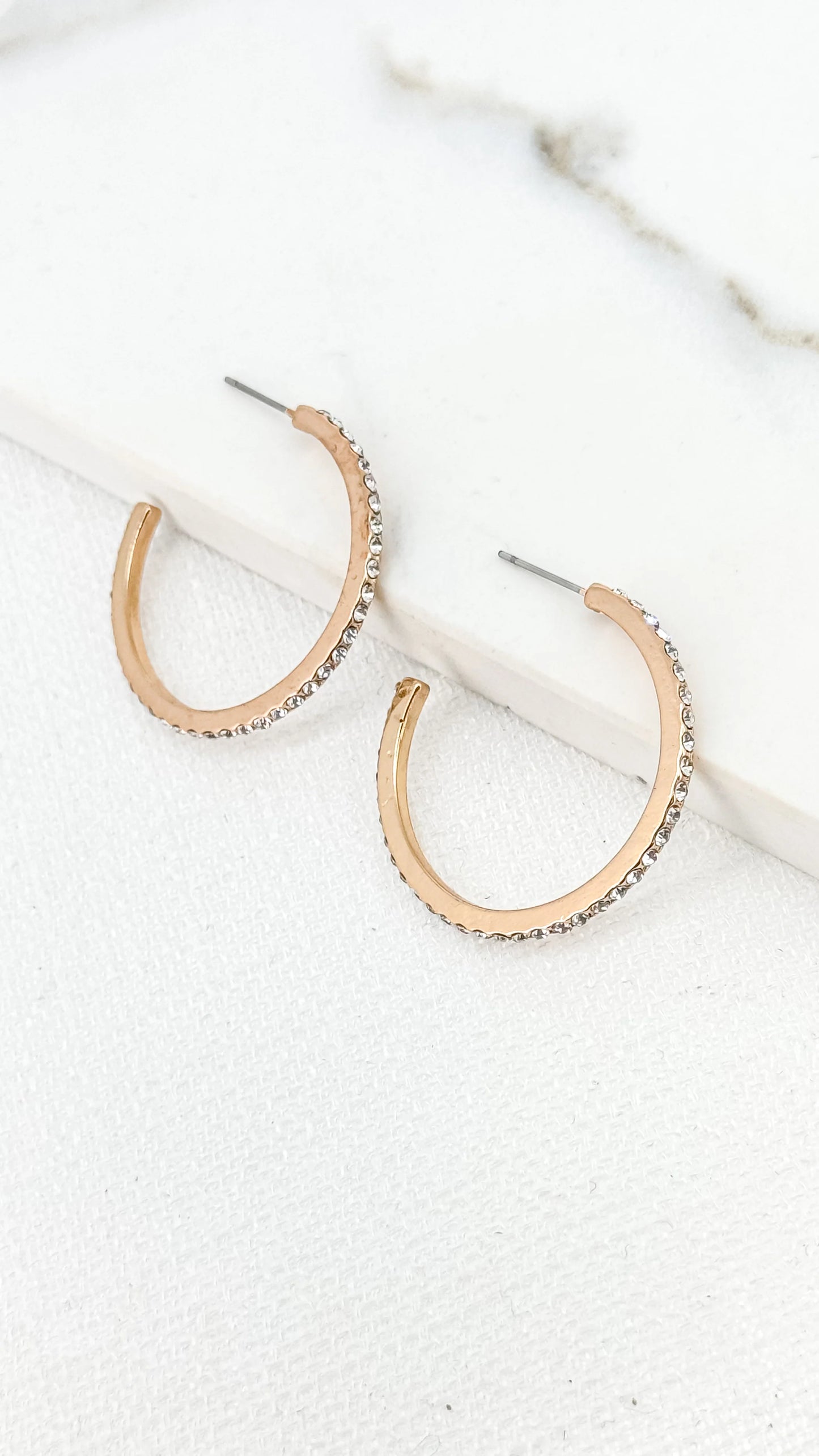 Envy Gold and Diamante Hoop Earring