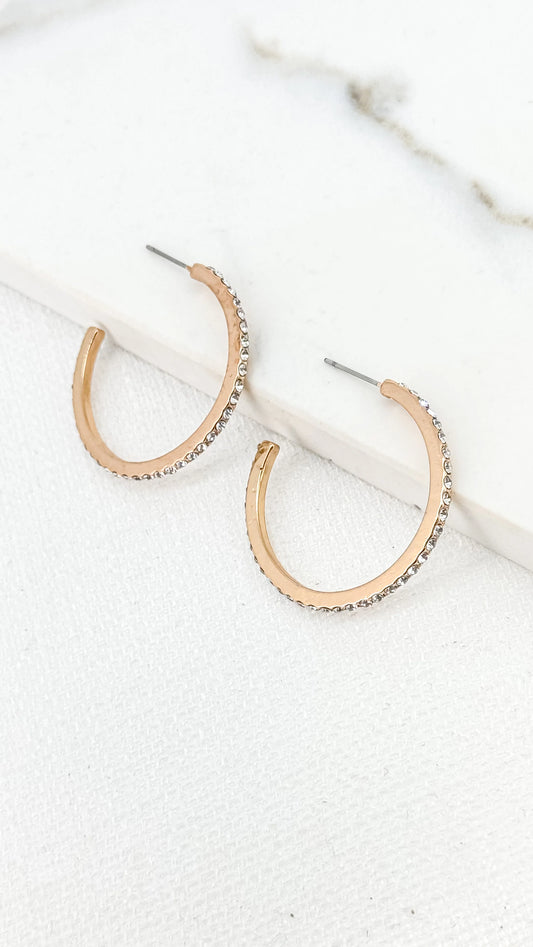 Envy Gold and Diamante Hoop Earring