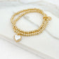 Envy Gold Double Layer Bead Bracelet with Two Tone Heart Charm