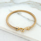 Envy Gold Textured Bangle with Heart Detail Clasp