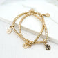 Envy Gold Stretch Bracelet with Textured Charms