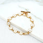 Envy Gold & White Enamel Daisy T-Bar Bracelet