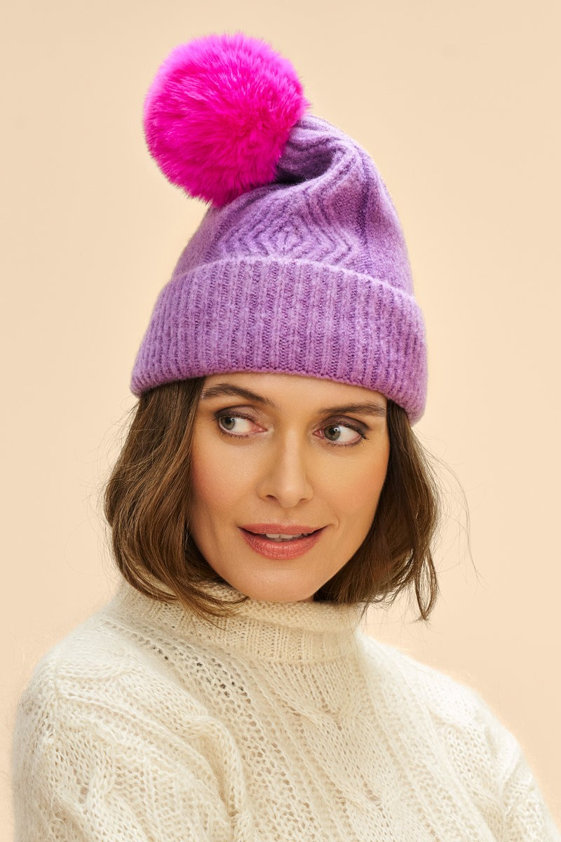 Ingrid Bobble Hat | Grape