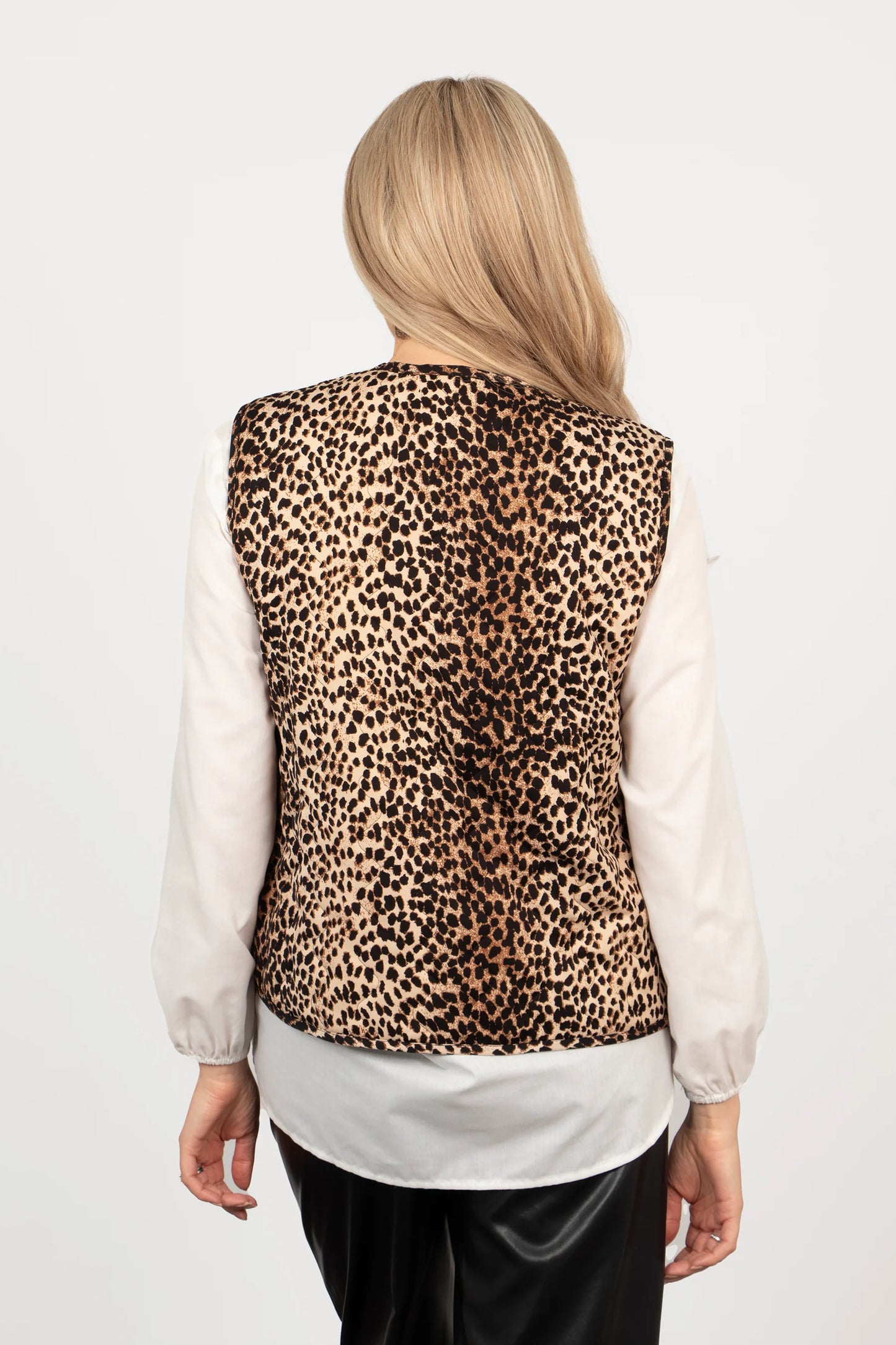 Noa Quilted Gilet | Leopard