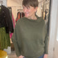 Asymmetric Draped Soft Knit Jumper | Khaki