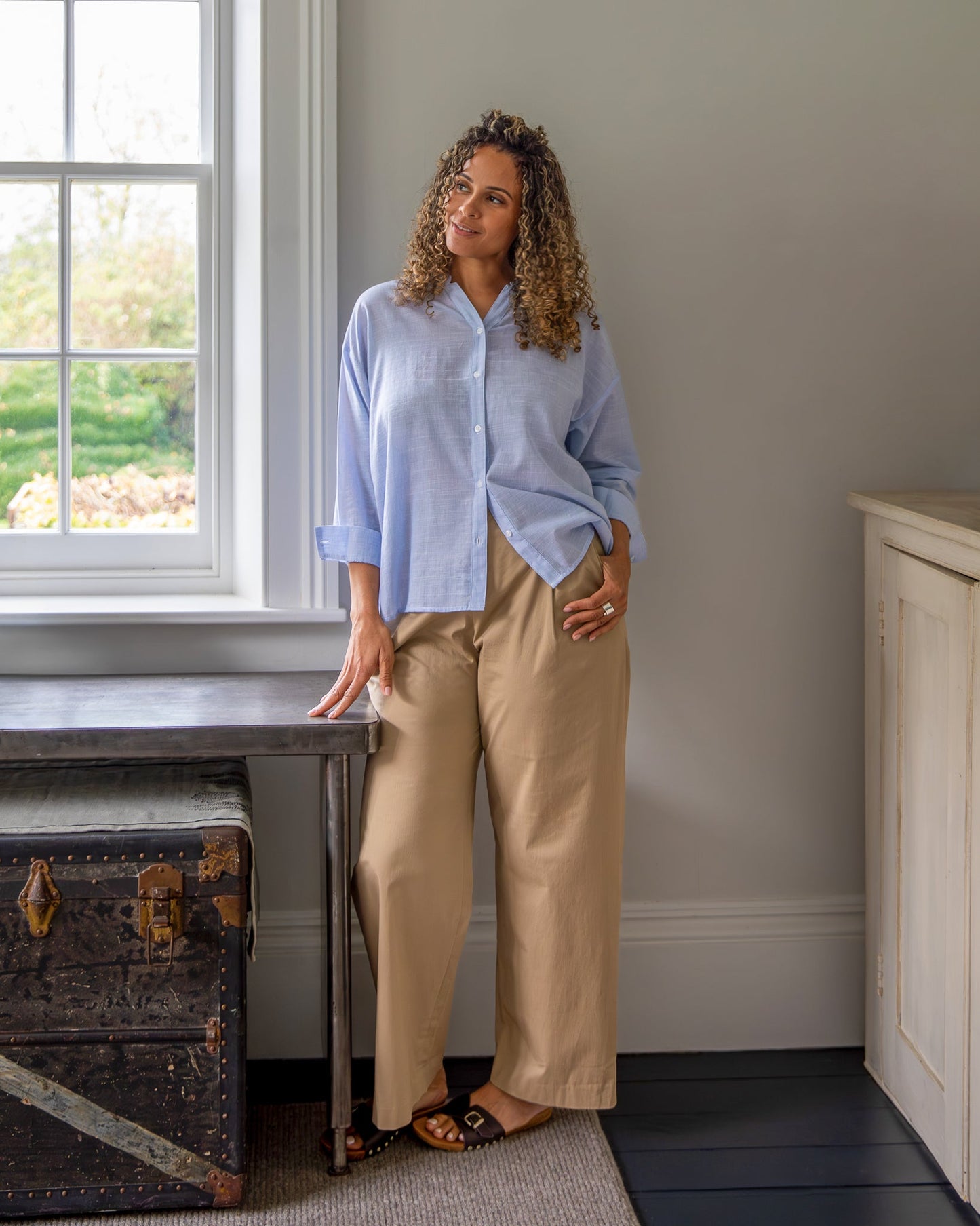 Chalk Amelia Trouser | Dark Beige