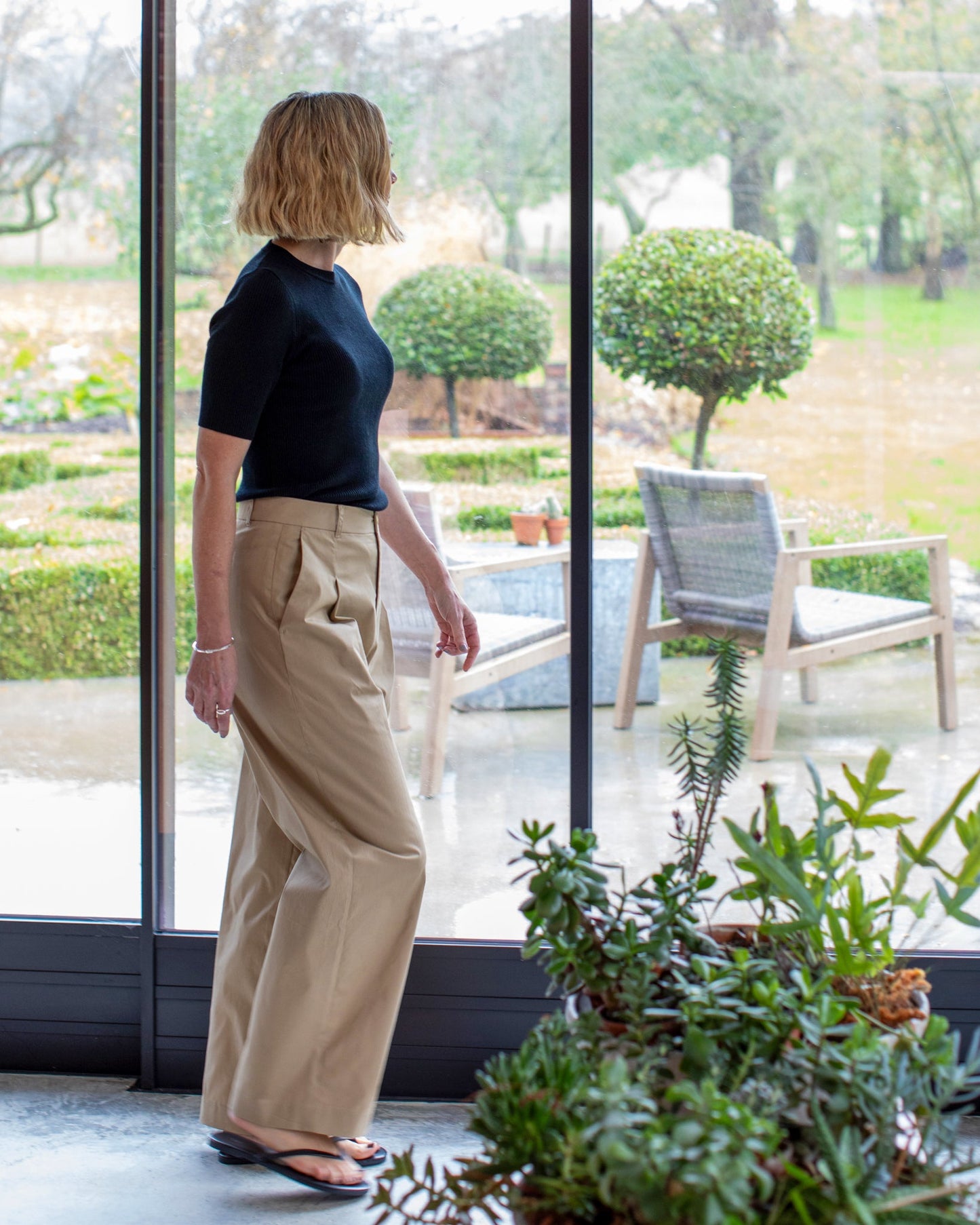 Chalk Amelia Trouser | Dark Beige