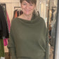 Asymmetric Draped Soft Knit Jumper | Khaki